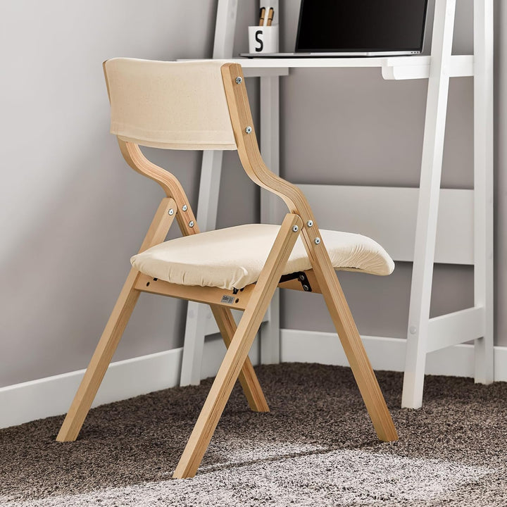 SoBuy FST40-W Klappstuhl Küchenstuhl mit gepolsterter Sitzfläche und Lehne weiss, Weiss
