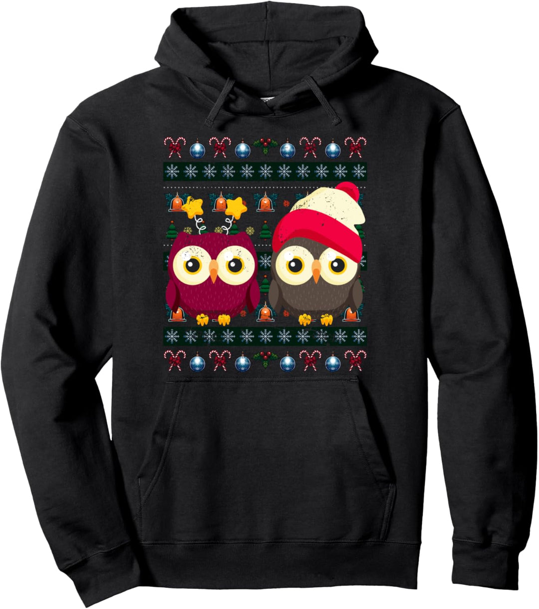 Kauz Tier Weihnachten Geschenk Ugly Christmas Eule Pullover Hoodie
