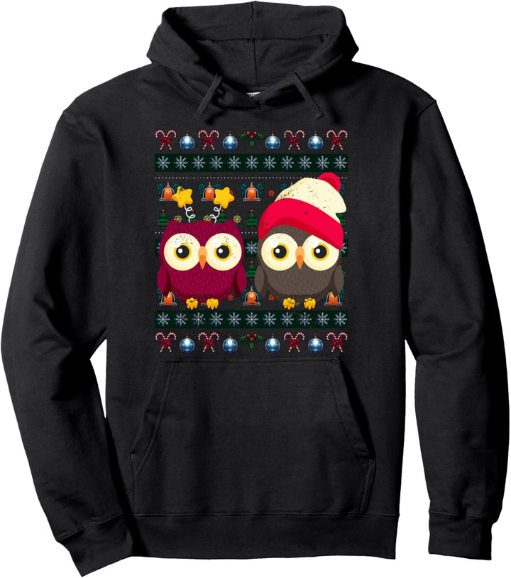 Kauz Tier Weihnachten Geschenk Ugly Christmas Eule Pullover Hoodie
