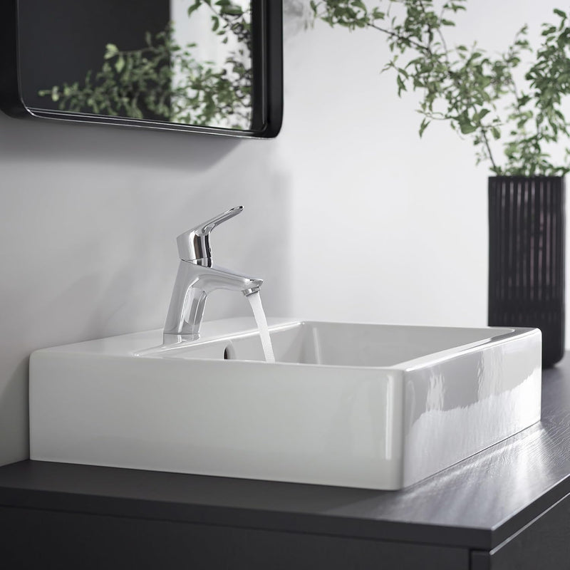 hansgrohe Wasserhahn Focus (Armatur mit Auslauf Höhe 70mm und Push-Open Ablaufgarnitur) Chrom