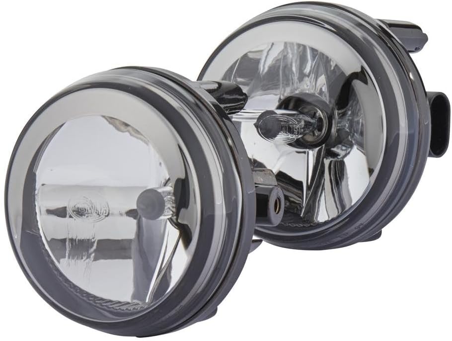 HELLA - FF/Halogen-Nebelscheinwerfersatz - Dynaview Evo2 - 12V - rund - Einbau - glasklare Streusche