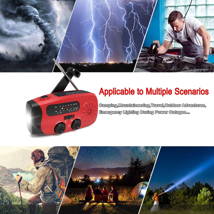 Aufziehbares Solarradio, Notfallradio, tragbares Solar-Notfallradio.2000 mAh wiederaufladbare Powerb