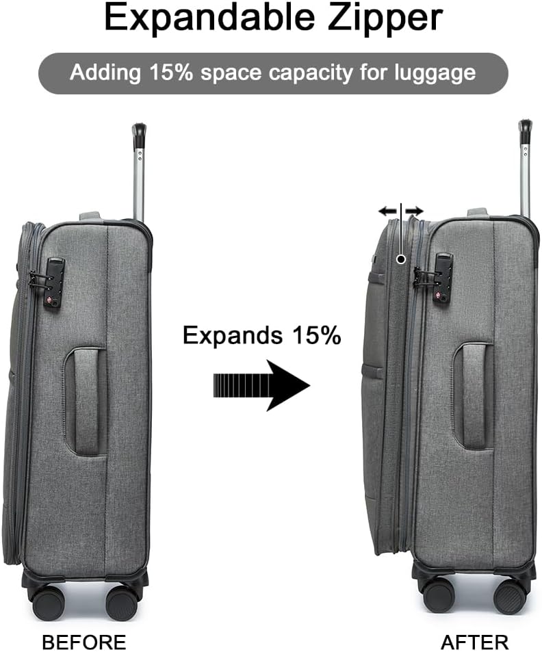 British Traveller Koffer Trolley Mittelgross Reisekoffer 4 Rollen Leicht Weichgepäck Handgepäck Koff