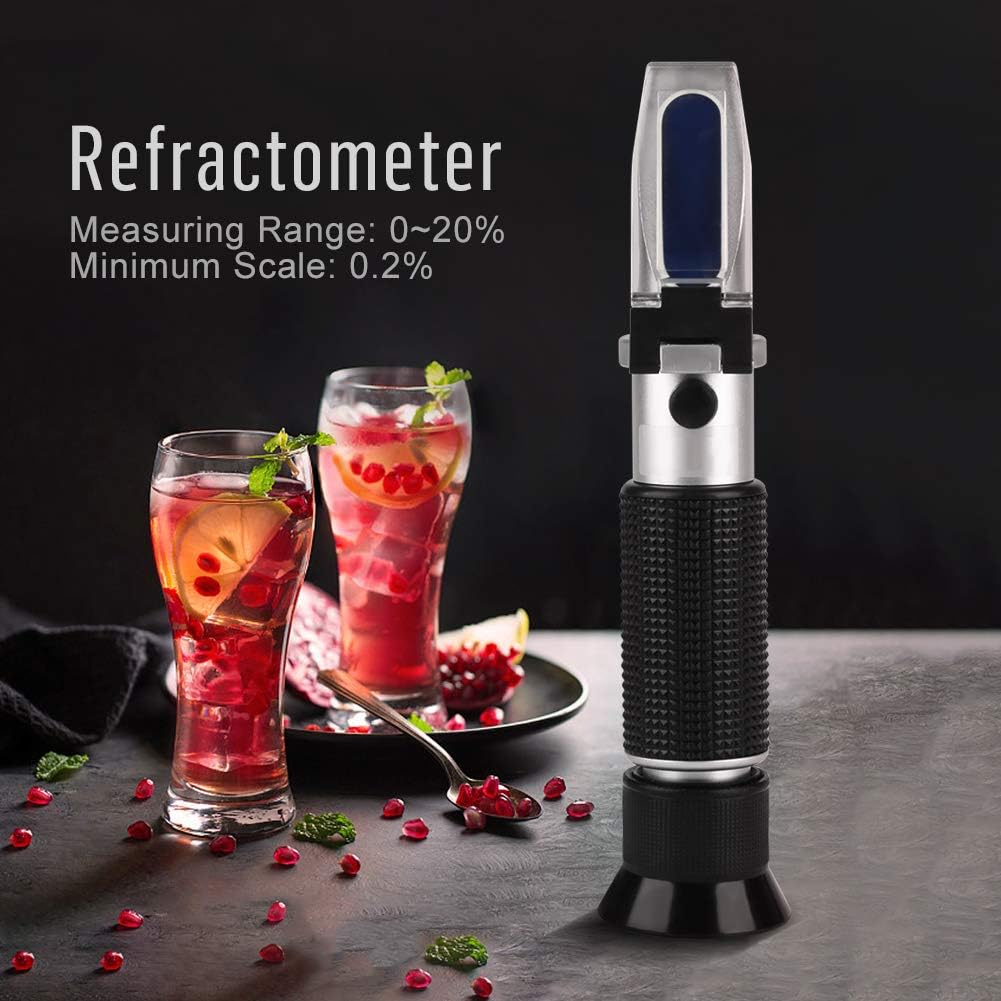 Brix-Refraktometer 0-20, Tragbares Zucker-Messgerät Professionelles Refraktometer Zur Messung Des Zu