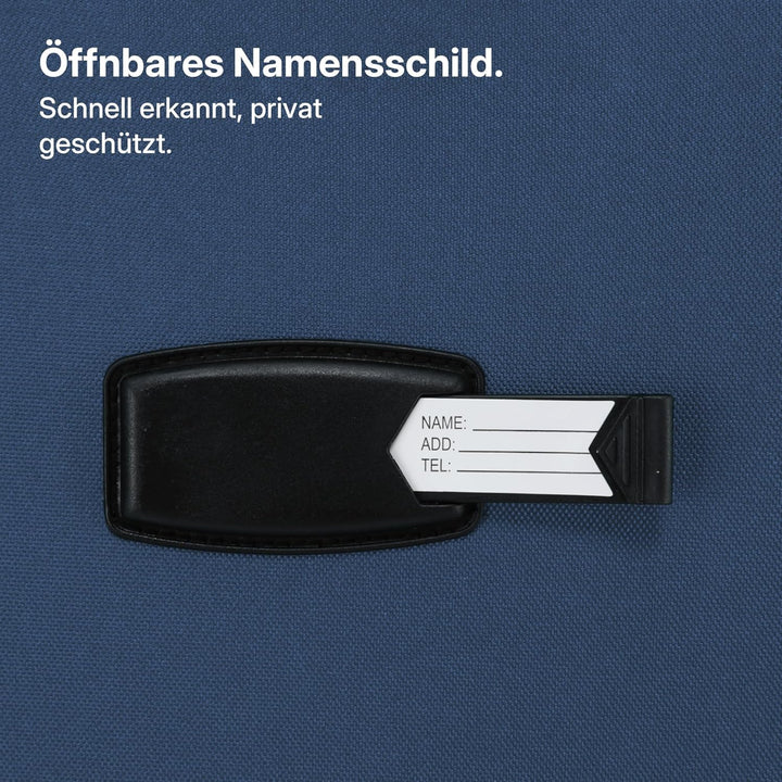 Stoffkoffer erweiterbar mit Frontfächern,15% Extra-Volumen, TSA-Schloss, 360° Doppelrollen & verdeck