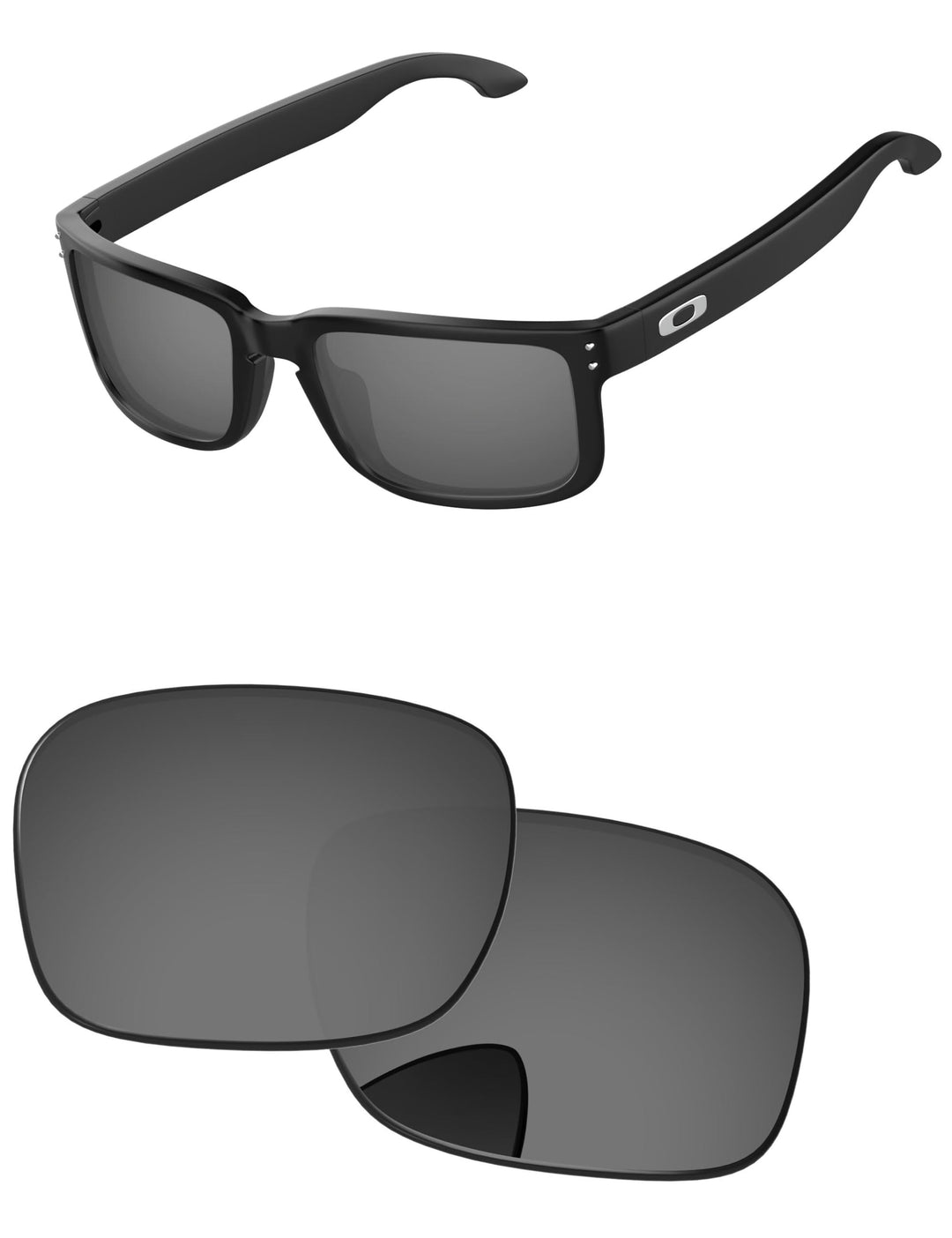 Replacement Lenses for Oakley Holbrook Mix OO9384 Sunglass Black Grey - Non-polarized Schwarz, Black