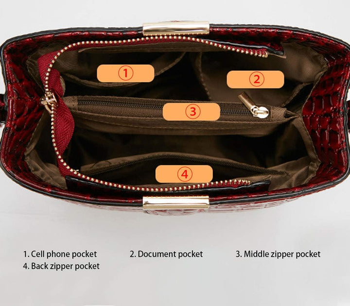 BUKESIYI Damen Tasche Umhängetasche Handtasche Frauen Klein Schultertasche Weekender Lack PU Leder C