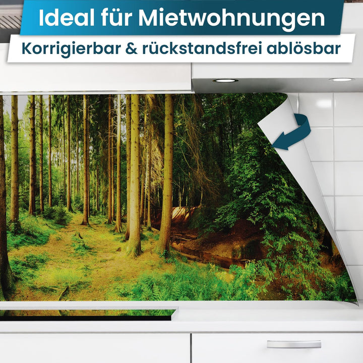 danario Küchenrückwand selbstklebend - Matt - Spritzschutz Küche - versteifte PET Folie - 0,37 mm -