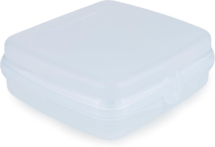 Tupperware Sandwich-Box Aufbewahrungsbox Brotdose quadratisch mit Scharnier und Verriegelung (hellbl