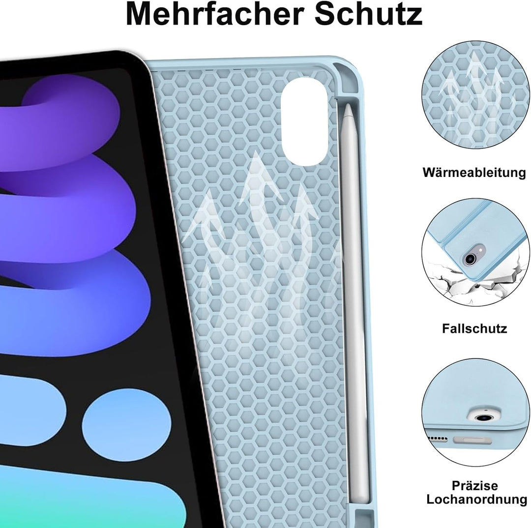 Tastatur für iPad Mini 7 (A17 pro) 2024/ iPad Mini 6 2021, Hülle Tastatur für iPad Mini 7/6 Generazi