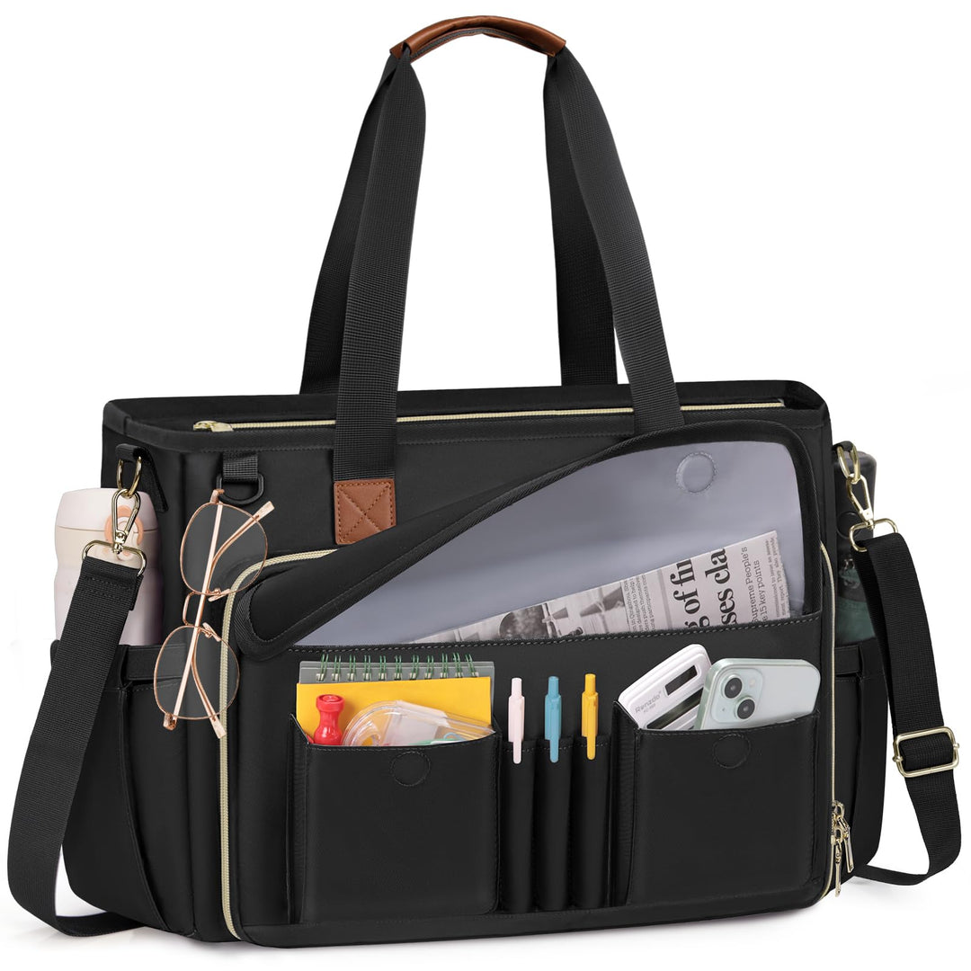 RAINSMORE Lehrertasche Damen Gross 15.6 Zoll Laptoptasche Arbeitstasche mit Isolierter Tasche für Kr