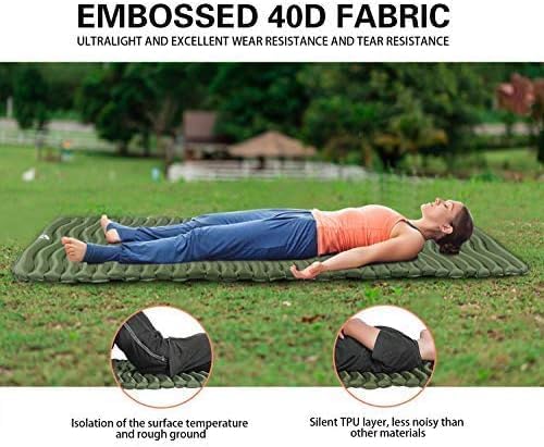 Unigear Camping Isomatte Kleines Packmass, Aufblasbare Luftmatratze Camping, Schlafmatte für Outdoor