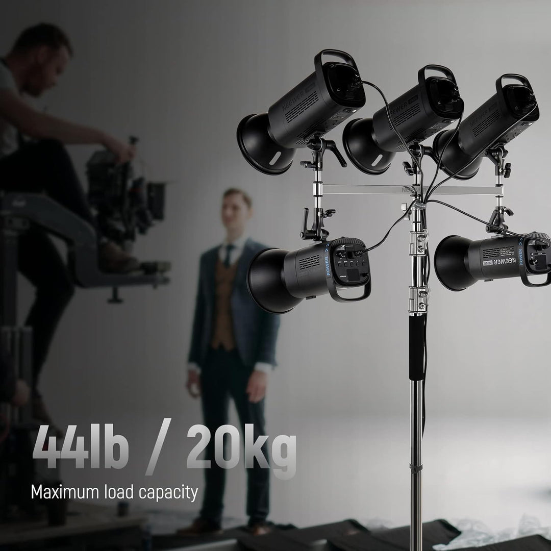 NEEWER klein Galgenarm mit Dreifach Kopf Adapter für C Stand/Lichtstativ, fünf 5/8" Mini Stiften, fü