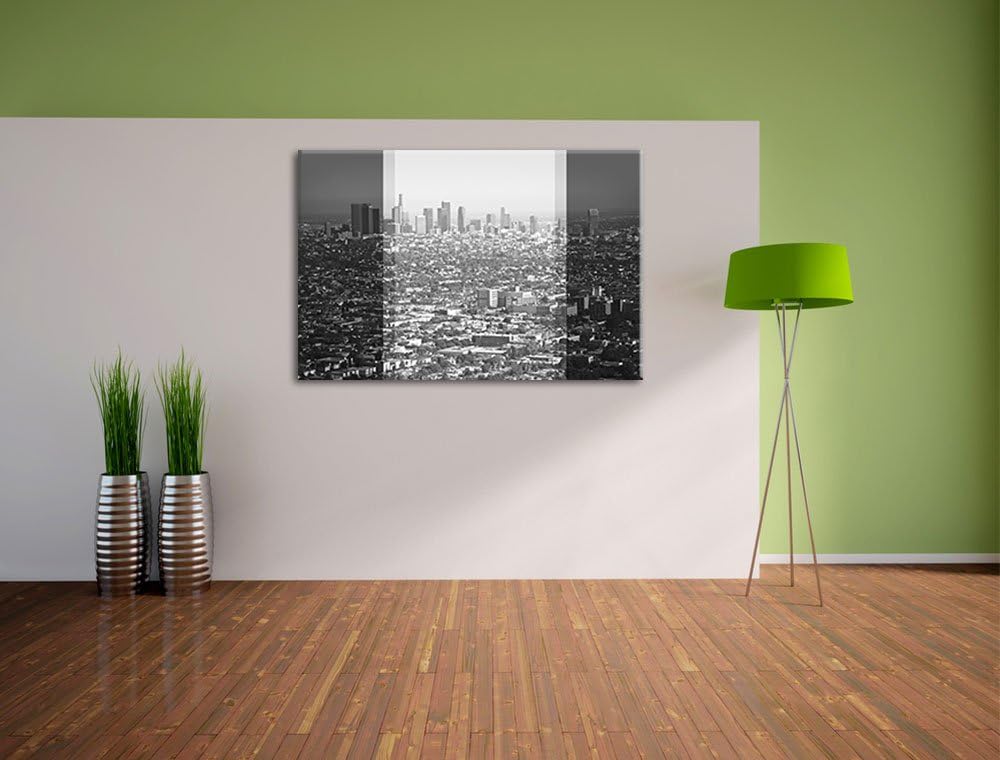 Los Angeles Metropolitan Area schwarz/weiss Format: 100x70 auf Leinwand, XXL riesige Bilder fertig g