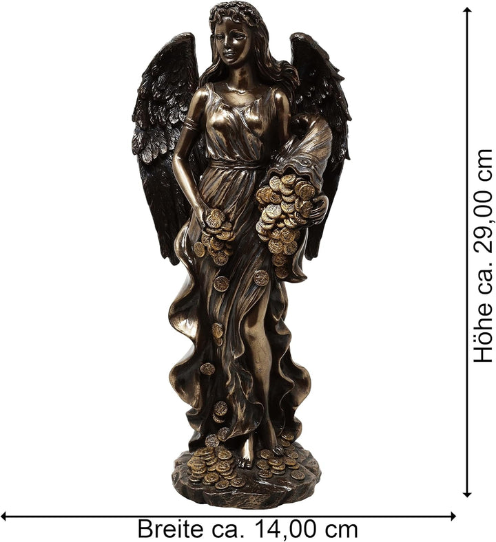 Bronze-figur Fortuna. Römische Göttin. Göttin des Glücks.