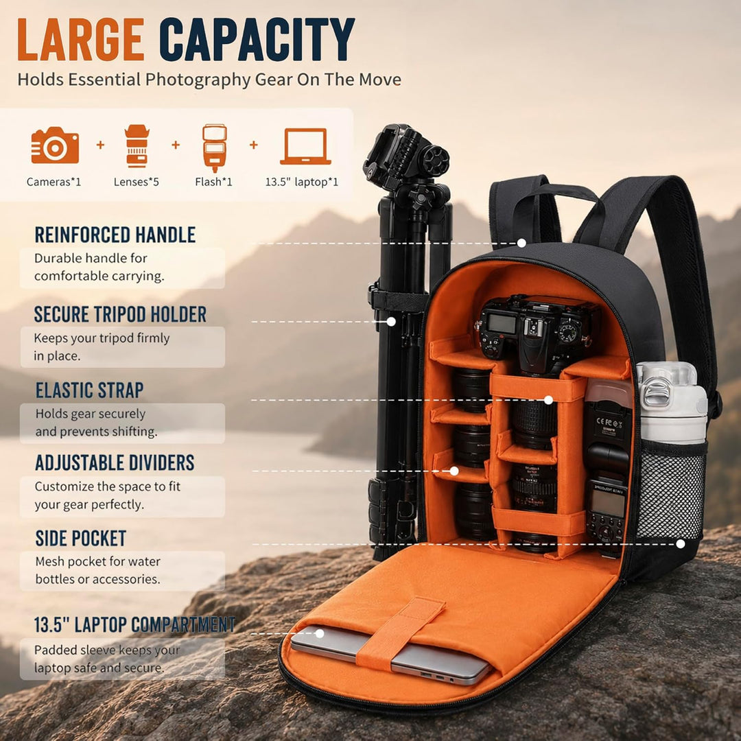 IPEB Kamerarucksack Tasche mit Stativhalterung Wasserdichtes Kameragehäuse Fotografie Rucksack Anti-
