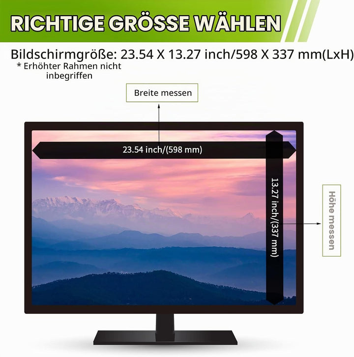 SOPPY Blickschutzfilter, 27 Zoll Monitor Blickschutzfolie, Monitor Screen Filter Datenschutz Bildsch