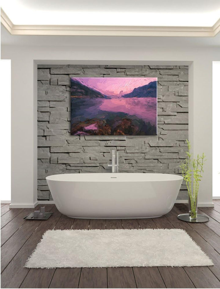 Pixxprint Gardasee in Italien Kunst als Leinwandbild/Grösse: 100x70 cm/Wandbild/Kunstdruck/fertig be