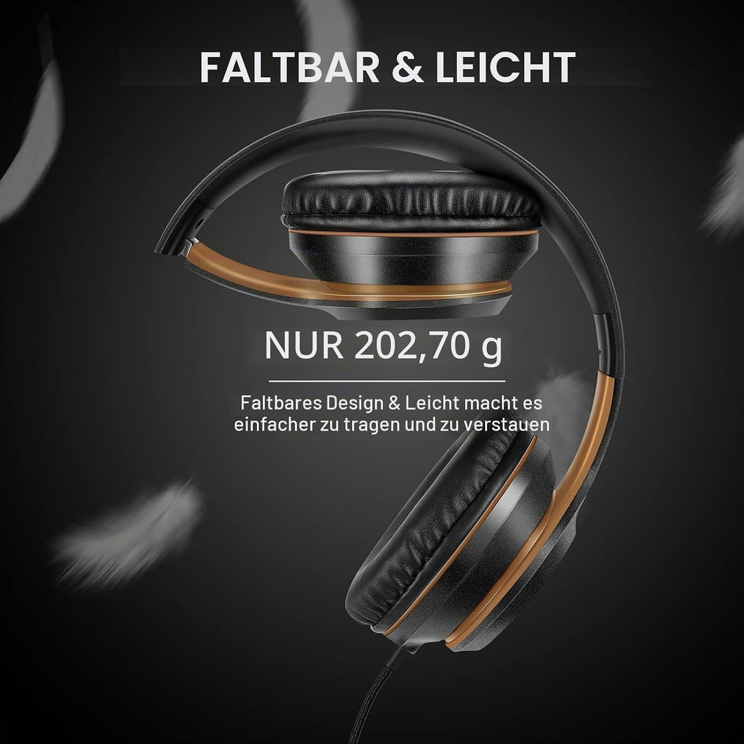 LORELEI X8 Over-Ear-Kopfhörer mit Mikrofon mit 1,45 m verwicklungsfreier Nylonschnur und 3,5-mm-Stec