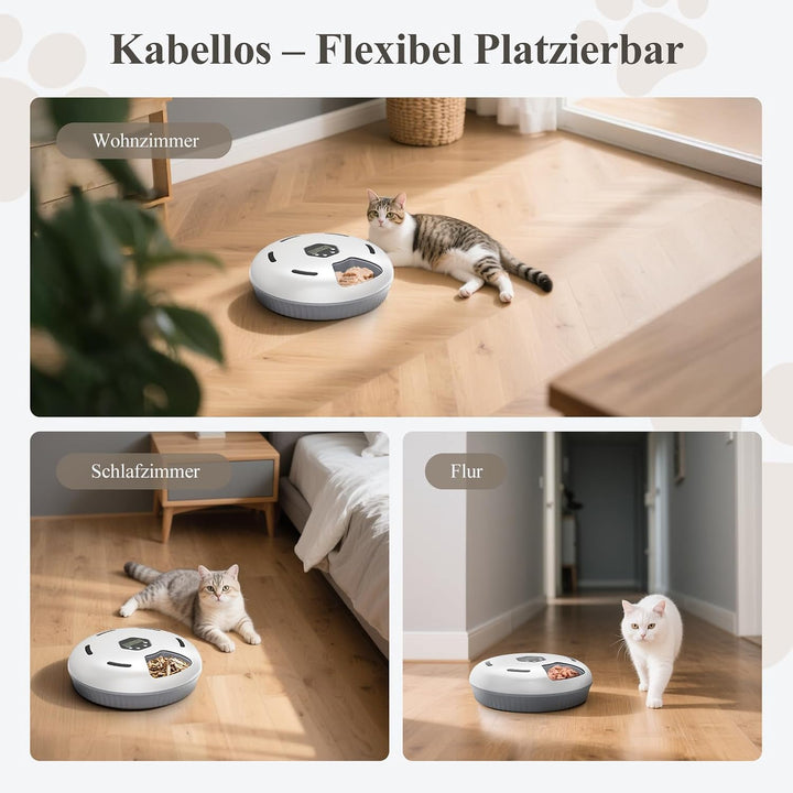 Zyncove Futterautomat Katze Nassfutter mit Kühlung: Nassfutterautomat für Katzen, Batteriebetriebene