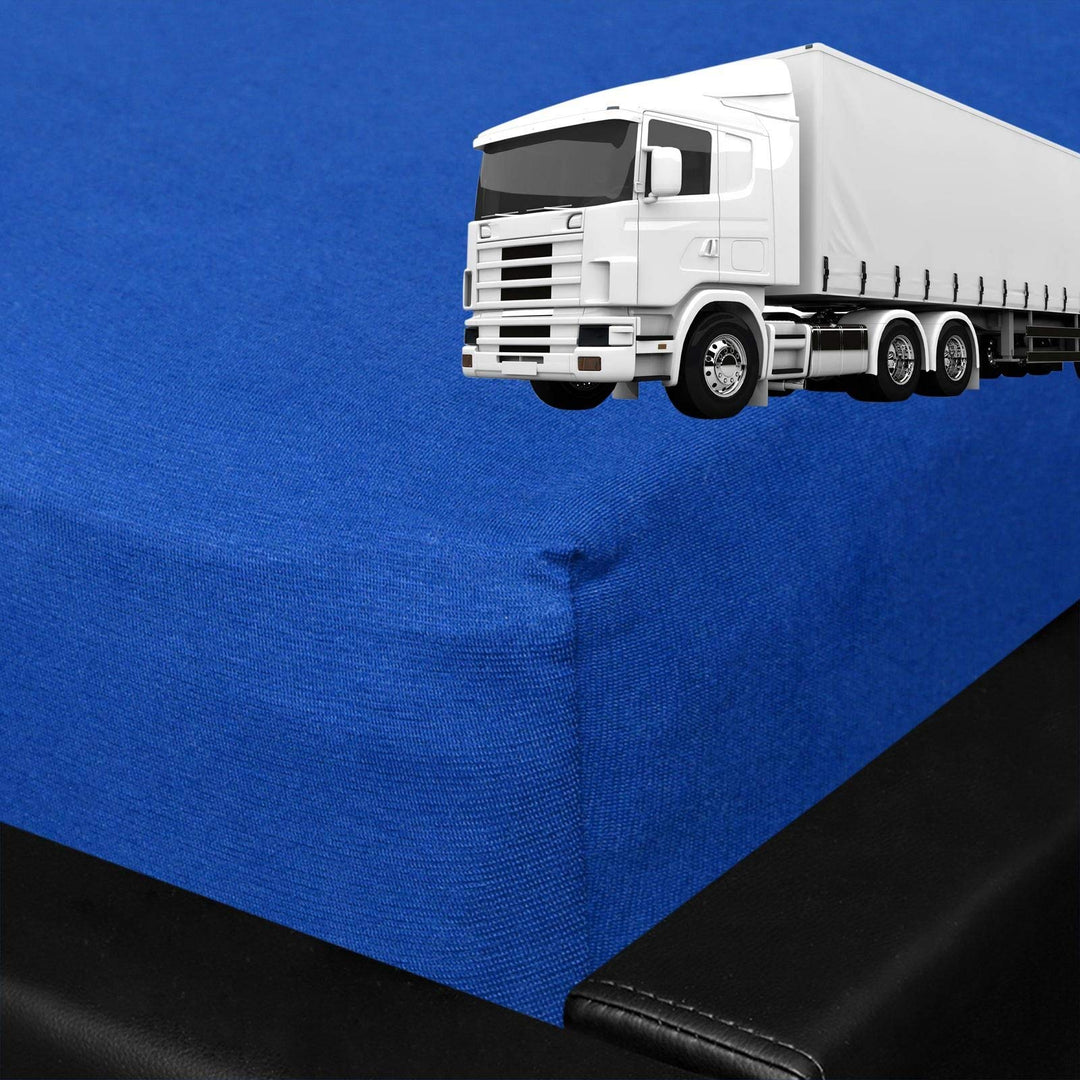 G BETTWARENSHOP Spannbettlaken für LKW Truck Matratzen mit Rundumgummi 60x200 cm Royalblau Royalblau