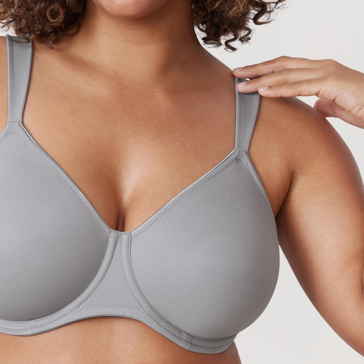 DELIMIRA Damen T-Shirt Minimizer BH mit Bügel Grosse Grössen Ohne Gepolstert 75C Quantengrau, 75C Qu