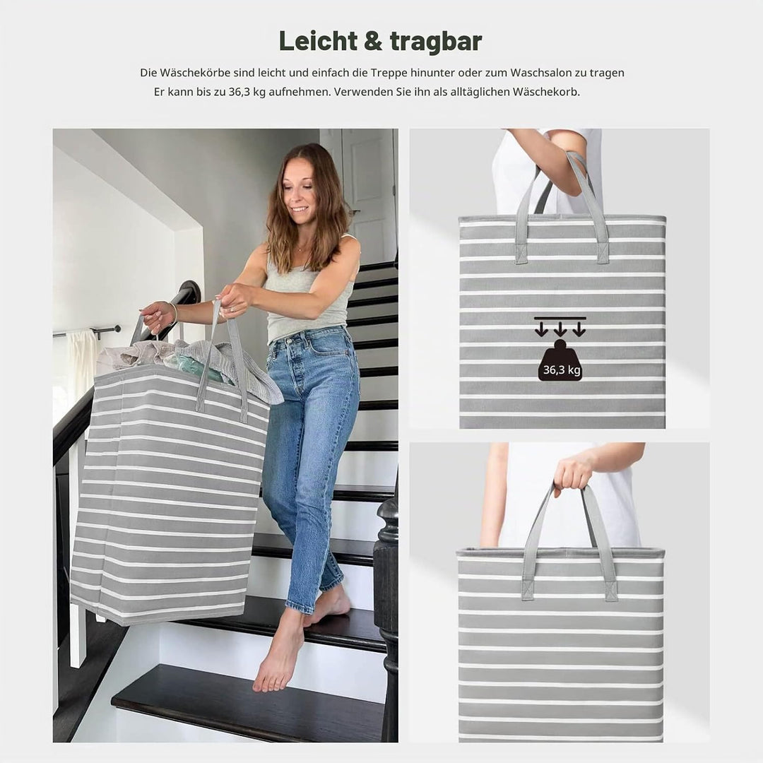 TIMEYARD Wäschekorb Faltbar Wäschesammler Aufbewahrungskorb Kinderzimmer Laundry Baskets Korb Gefloc