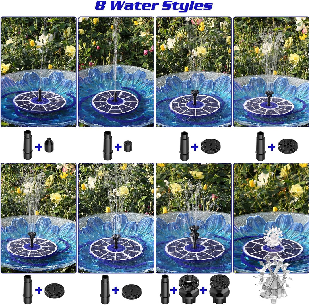 AISITIN Solar Springbrunnen für Aussen Verbessert, 3,5W Solar Schwimmender Fontäne Pumpe mit Verschi