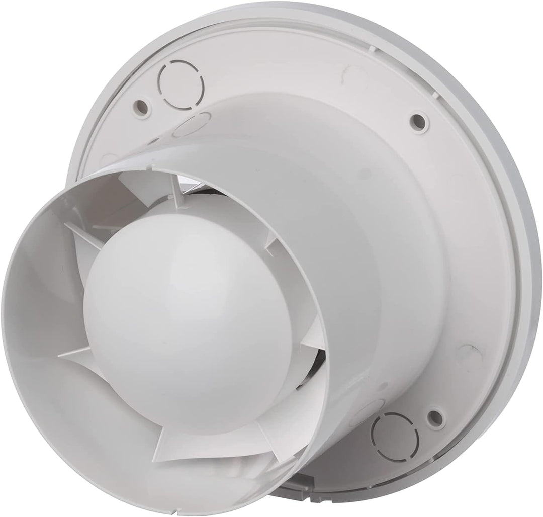 Ø 100mm Weiss Badlüfter mit Timer und Feuchtesensor - Ventilator mit Kugellager - Lüfter für Effizie