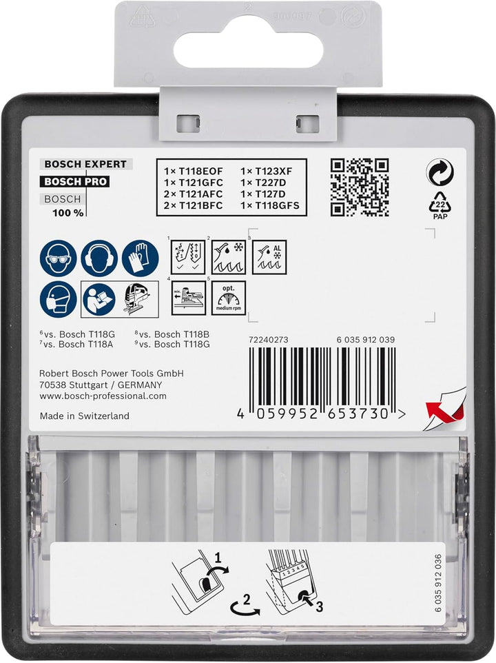 Bosch 10x PRO Metal and Alu Stichsägeblatt-Set, 10-tlg. (für Edelstahlbleche, Stahlbleche, Länge 92