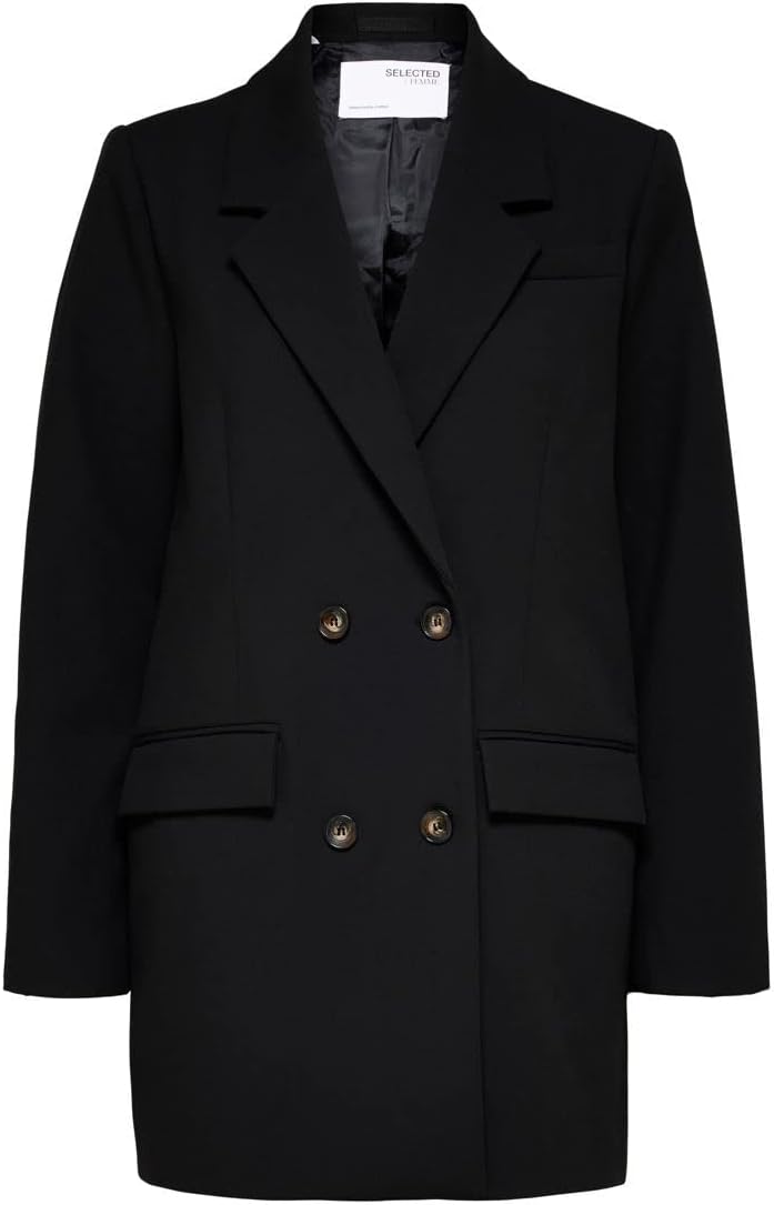 SELECTED FEMME Damen Slfmyla Ls Relaxed Noos Blazer 36 Schwarz, 36 Schwarz