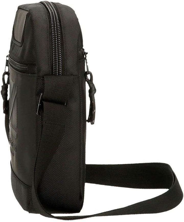 Pepe Jeans Bromley LDN Umhängetasche für Tablets, Schwarz, 23 x 27 x 7 cm, Polyester mit Details aus