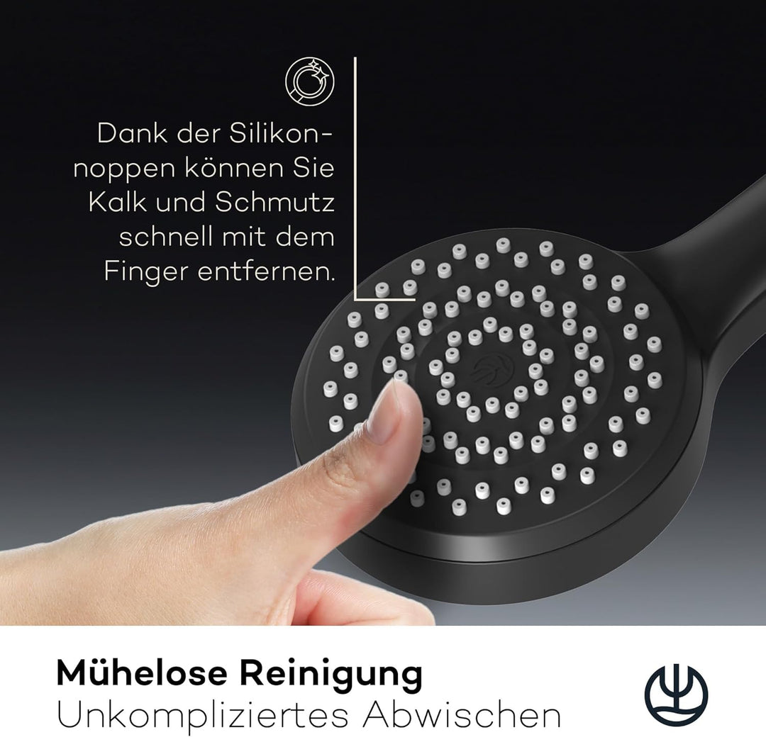 KLUDI-X1 Universal Duschkopf wassersparend als Option, Duschbrause mit 1 Strahlart, runder Brausekop