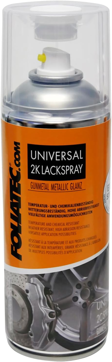 Foliatec Felgen 2K Lack Set Felgenlack Lackspray, Gunmetal metallic glänzend, 3 x 400 ml, Gunmetal M