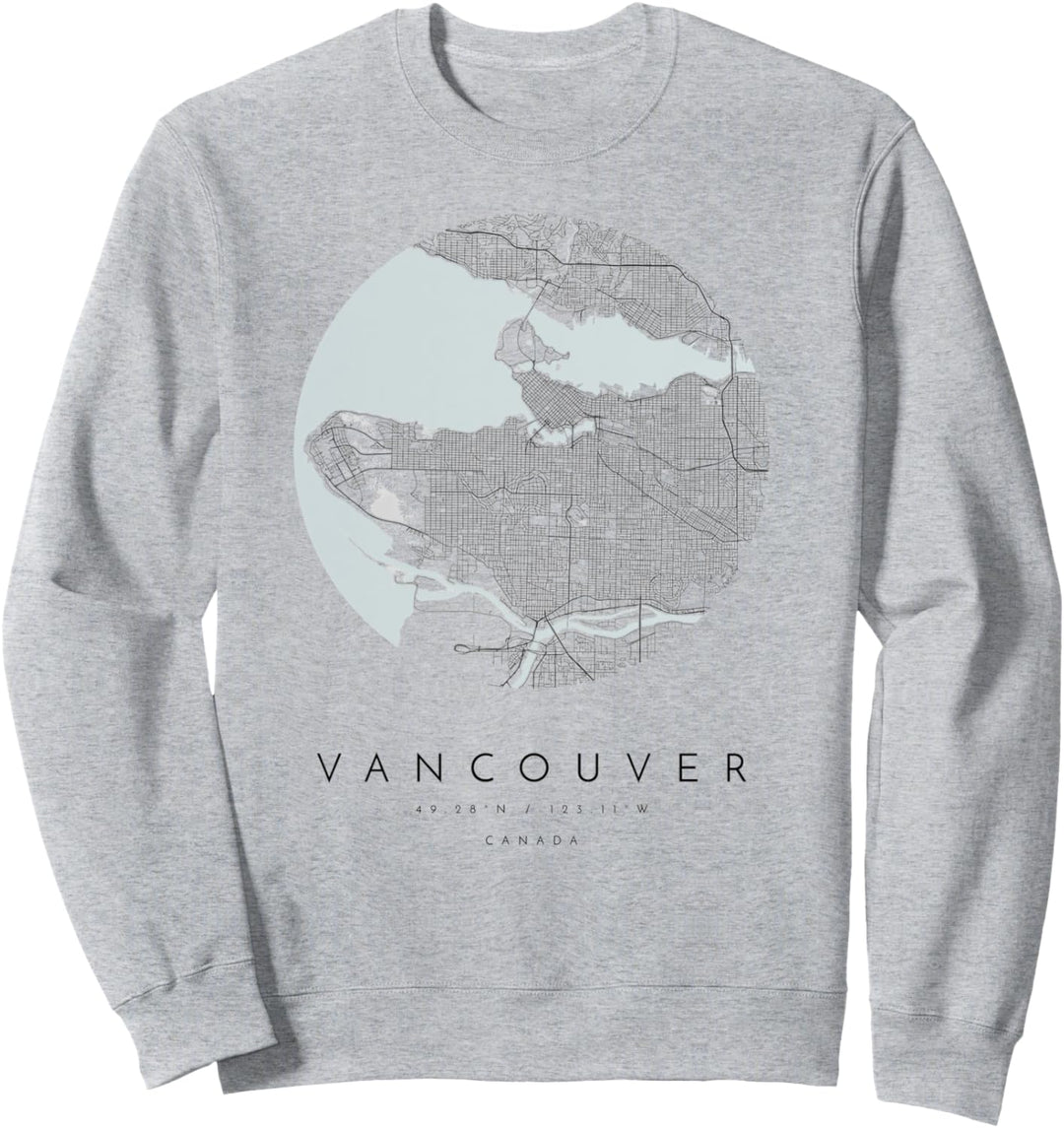 Vancouver Kanada Koordinaten Karte Heimatstadt Sweatshirt