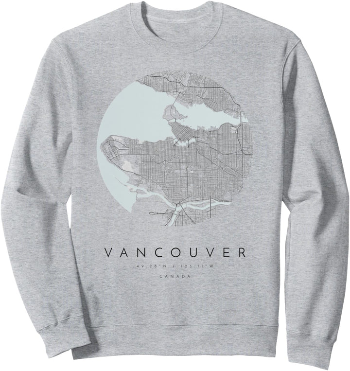 Vancouver Kanada Koordinaten Karte Heimatstadt Sweatshirt