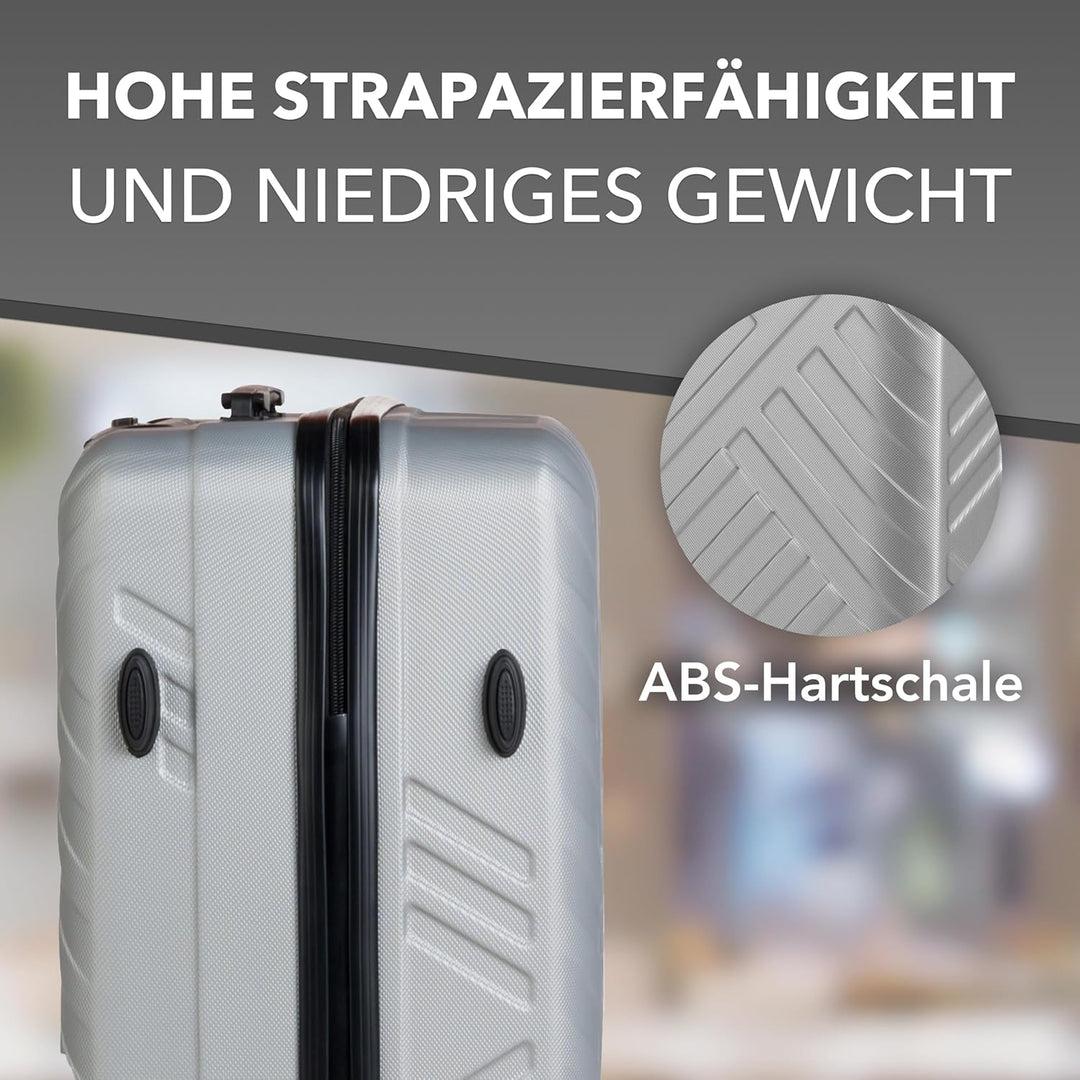 Xonic Design Reisekoffer mit Rollen– ABS Hartschalenkoffer mit 360° Leichtlauf-Rollen – hochwertige