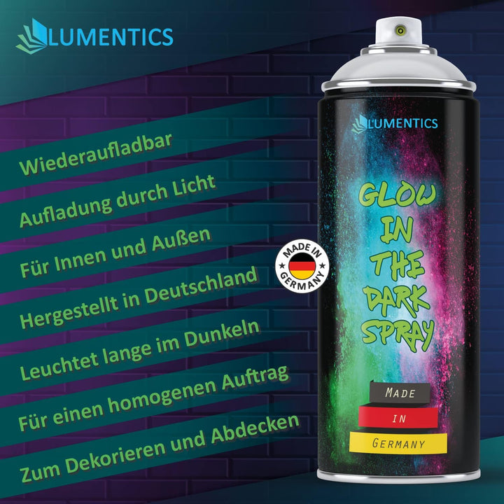 LUMENTICS Leuchtspray Terracotta - Sprayfarbe mit Nachleuchteffekt - Leuchtet im Dunkeln - Sprühfarb