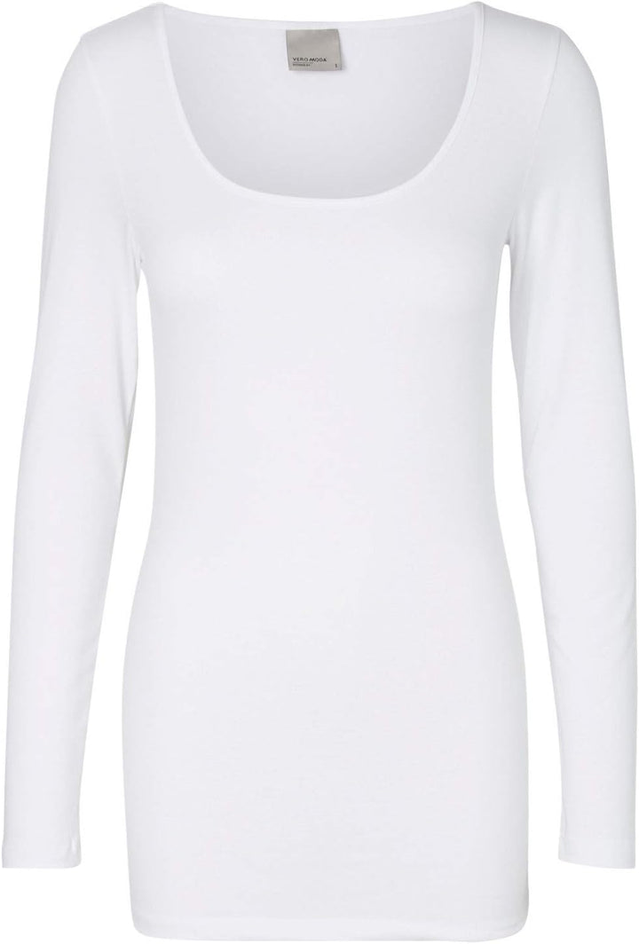 VERO MODA Female Top VMMAXI T-Shirt XL Weiss (2x Snow White), XL Weiss (2x Snow White)