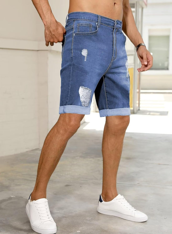 Meilicloth Jeans Shorts Kurze Herren Shorts Sommer Denim Western Casual B Blau XXS, B Blau XXS