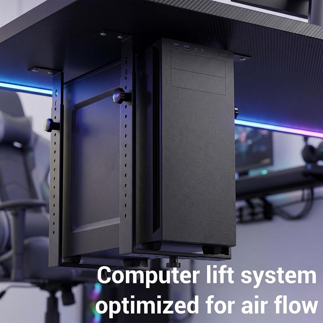 Untertisch PC-Halterung für Computergehäuse, Bis 35 KG, Schwarz Computer Aufhängung Halter für Unter
