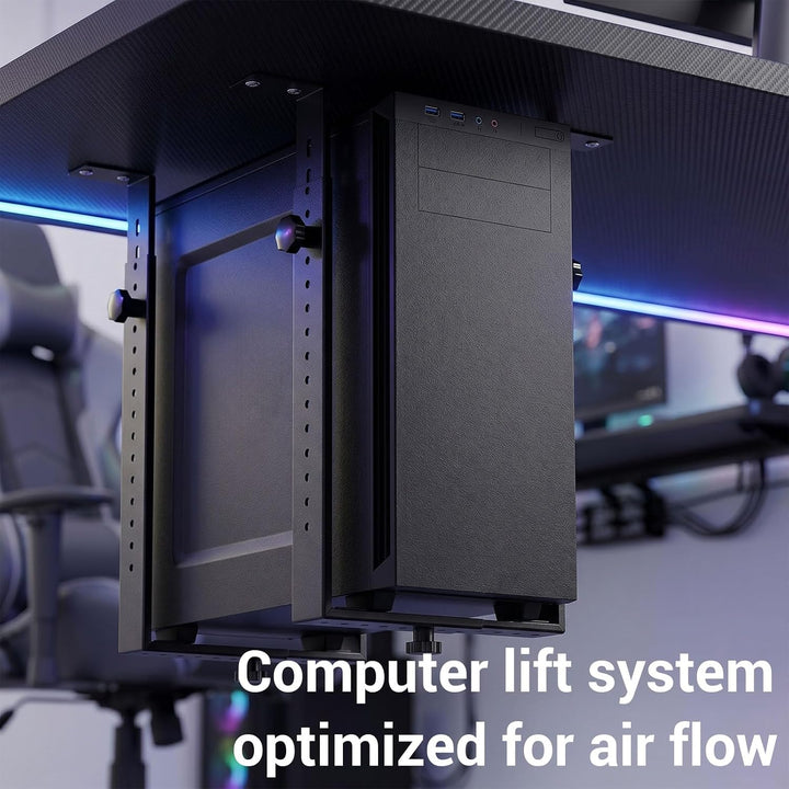 Untertisch PC-Halterung für Computergehäuse, Bis 35 KG, Schwarz Computer Aufhängung Halter für Unter