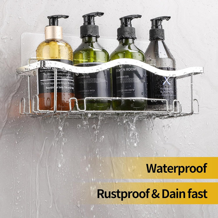 ALOCEO Duschablage ohne Bohren 3 Stück, Rostfrei Dusch Organizer, Shampoo Halterung für Dusche, Silb