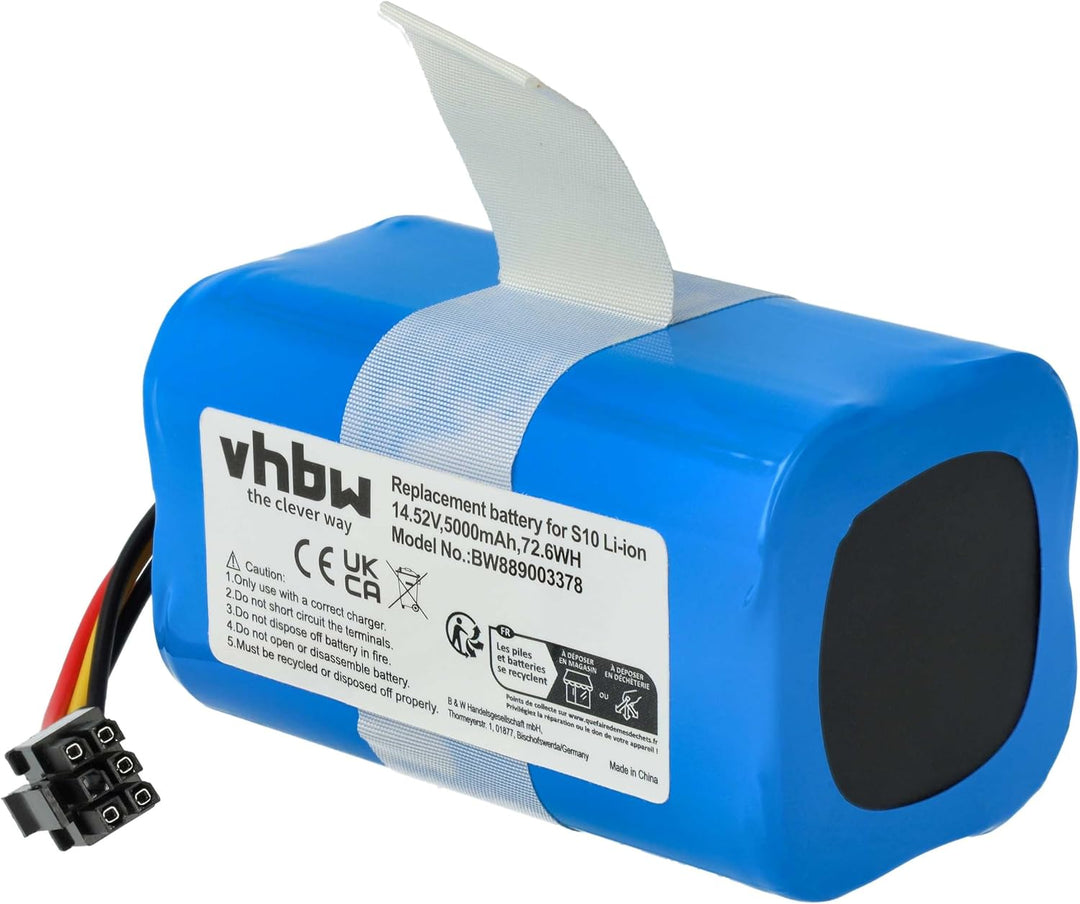 vhbw Akku kompatibel mit 360 S10 | QH100003, X100 Max, X100 Saugroboter (5000 mAh, 14,52 V, Li-Ion)