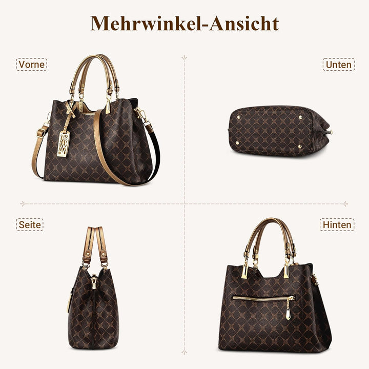 DIRRONA Damen Handtasche Mittel Schultertasche Casual Umhängetasche PU Leder Tasche Shopper Party To
