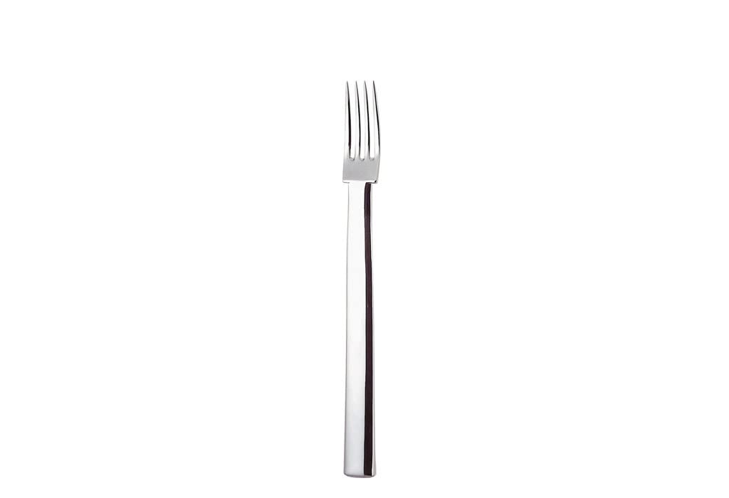 Alessi 18/10 Edelstahl Spiegel poliert Rundes Modell Tisch Gabeln, 6 Stück, Silber, Tisch