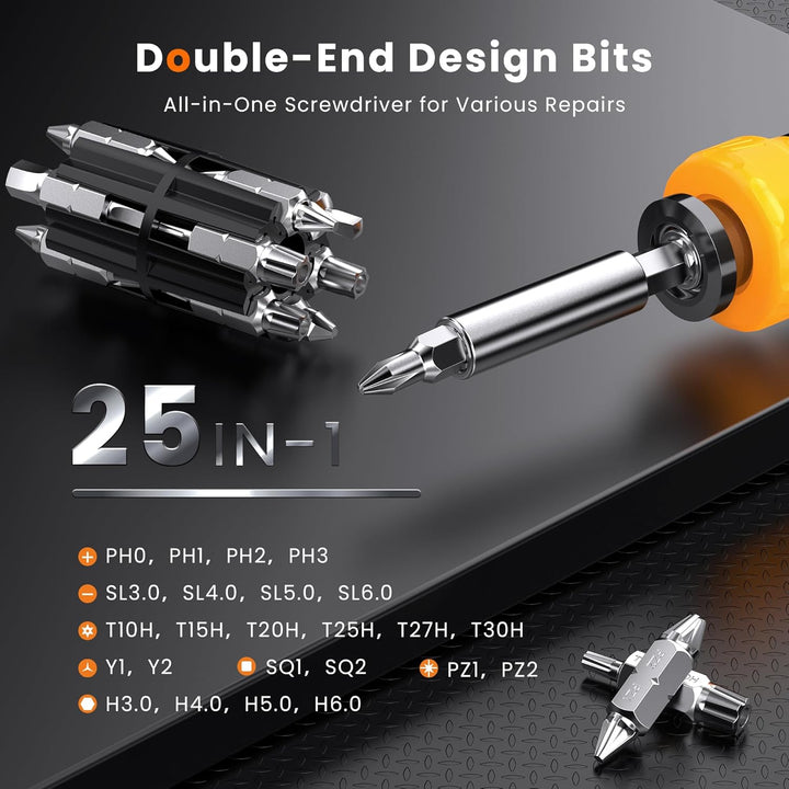 Jorest 25 in 1 Multi Bit Schraubendreher Set, Geschenke für Männer, Mini Schraubendreher mit Torx, S