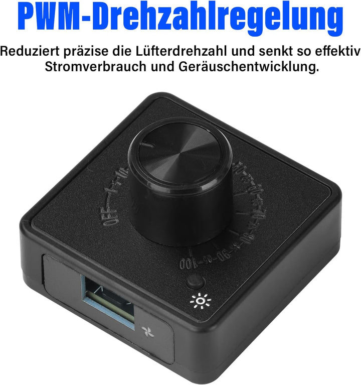 Aideepen 4 Pin 12V PWM-Lüfterregler, Type-C 5V-Netzteil 4 Draht DIY PWM-Geschwindigkeitsregler, Fan