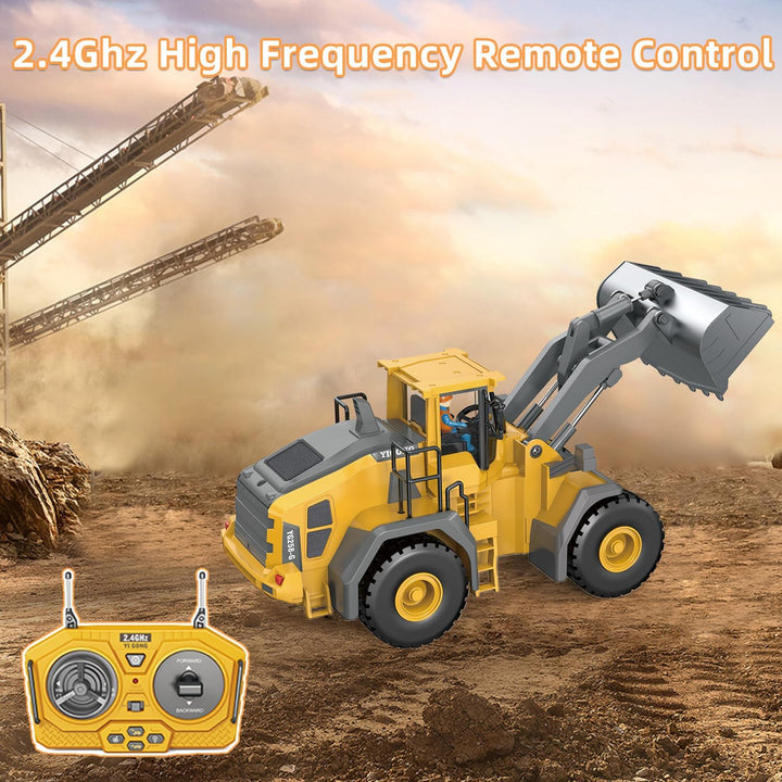 Ferngesteuertes Spielzeug,11CH,2,4GHz Bagger RC,680° Drehung,Mit Licht und Ton,Geeignet für Jungen i
