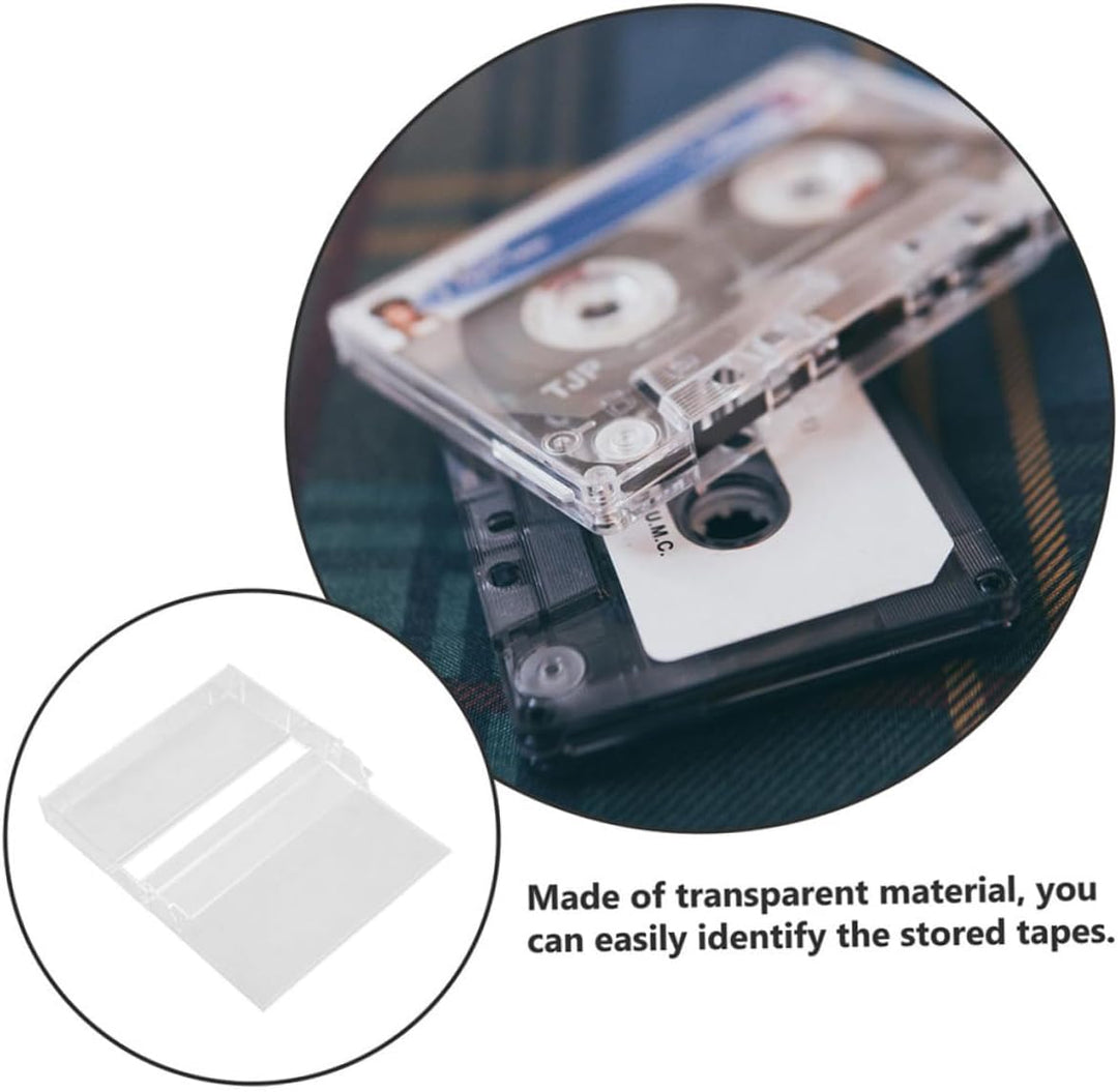 Toyvian Kassettenbox, 3Er Set Transparente Kunststoffhüllen Mit Deckel Aufnahmekassettenbox Für Musi